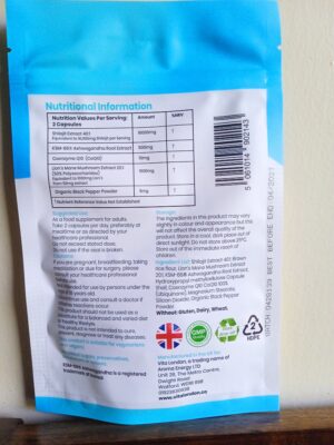 Front view of Vita London Shilajit 5-in-1 Complex dietary supplement showing label and premium health blend