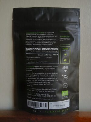 Organic Broccoli Sprout Extract 21000mg ingredients and dosage
