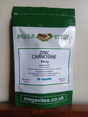 Zinc L-Carnosine 50mg capsules for stomach lining and digestive support